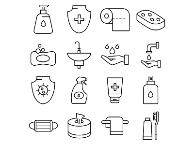 Hygiene Icons Set cartooning design free icons freebie hygiene hygiene icon hygienevector icons download icons set illustrator logo ui vector vector design vector download vector icons