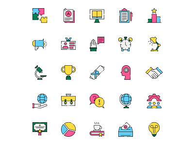 Mentoring And Training Icons Set