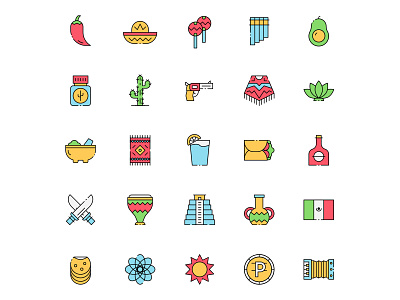 Mexico Icons Set cartooning design freebie icons download icons set illustration illustrator logo mexican mexico mexico icon mexico vector ui vector vector design vector download vector icons