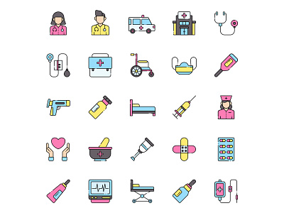 Nurse Icons Set design free icons freebie icons download icons set illustration illustrator logo nurse nurse icon ui vector vector design vector download vector icons