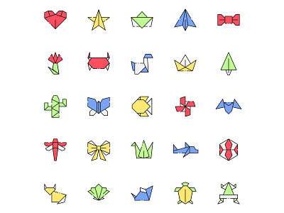 Origami Icons Set by Unblast on Dribbble