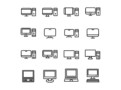 Computer Icons Set computer computer icon design free icons freebie icons download icons set illustrator logo ui vector vector design vector download vector icons