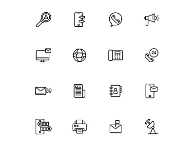 contact icon set