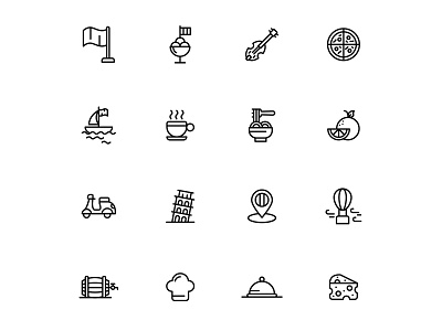 Italy Icons Set cartooning design free icons freebie icons download icons set illustrator italy italy icons logo ui vector vector design vector download vector icons