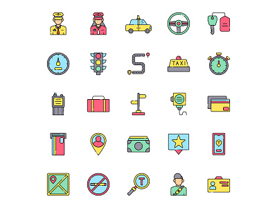 Free Taxi Driver Icons Set