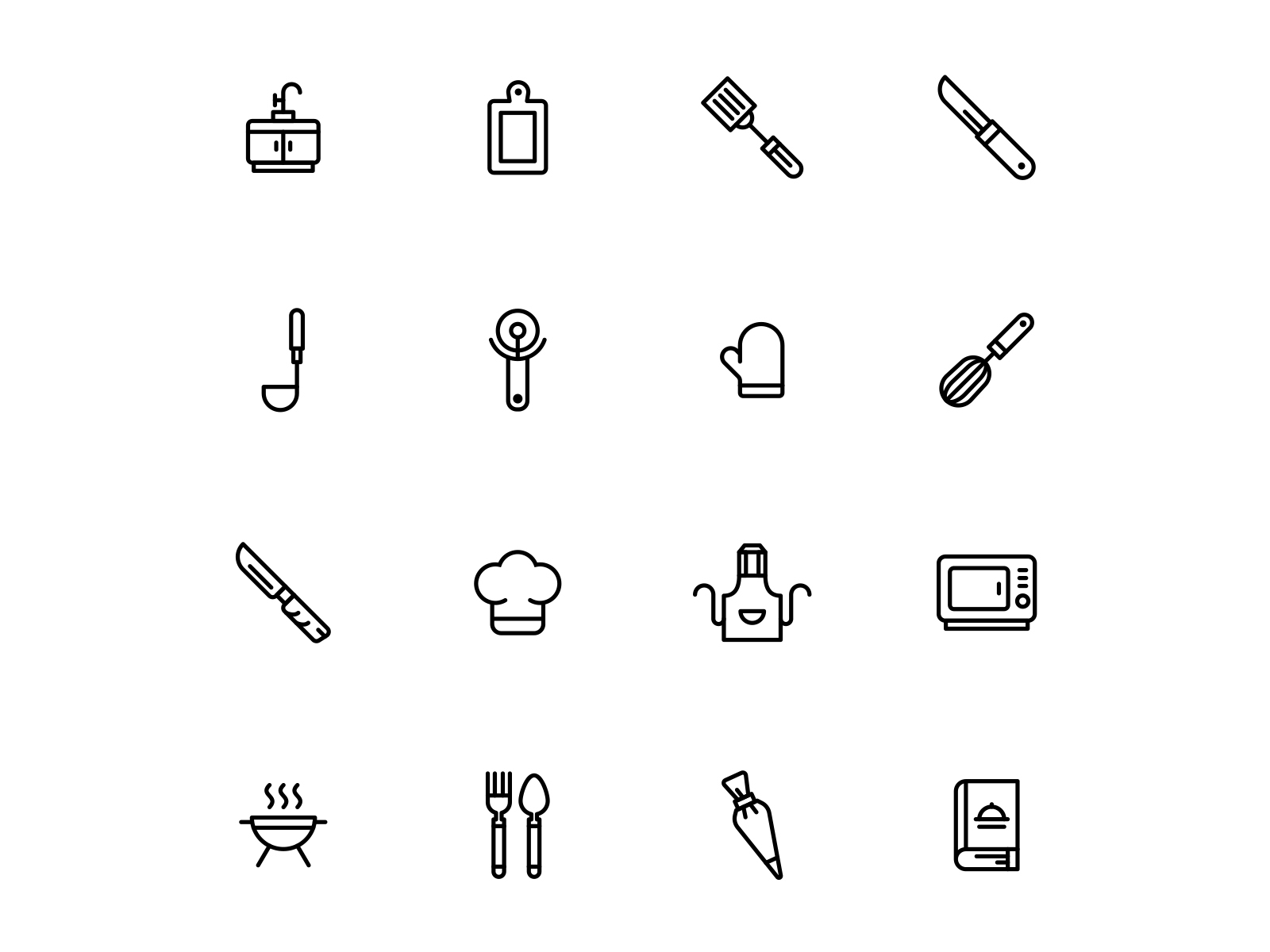 Kitchen Icons 4x 