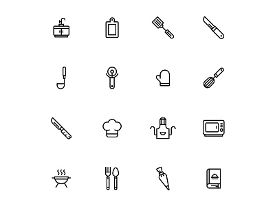 Free Kitchen Icon Set 02 cartooning design free icon free icons set free kitchen icn free vector icon freebie illustrator kitchen kitchenicon vector vector design vector download