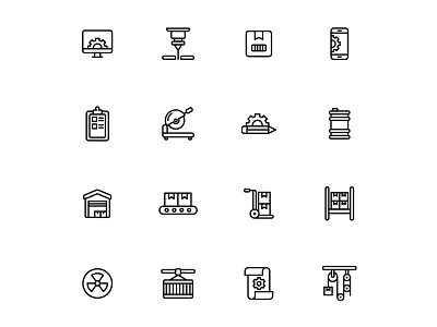 Free Manufacturing Icons ai download free icons free manufacturing icon freebie icons download icons set illustration illustrator manufacturing vector vector design vector download vector icons