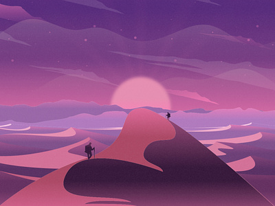 Free Desert Night Illustration