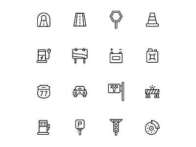 Free Motorway Icons Set