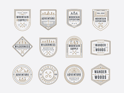 Free Mountain Badge Set 02 cartooning design free badge set free vector freebie freedownload illustration illustrator logo mountain mountain badge ui vector vector design vector download