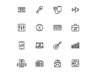 Free Music Icons Set design free music icons freebie icons download illustrator music music icons music vector vector vector design vector download vector icons