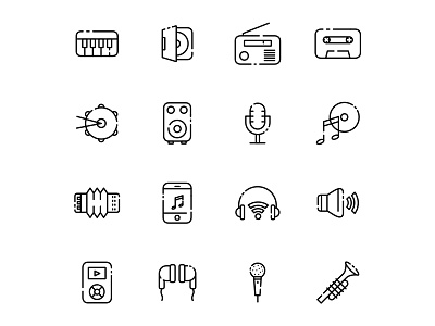 Free Music Icons Set design free music icons freebie icons set illustration illustrator logo music music icons music vector vector vector design vector download