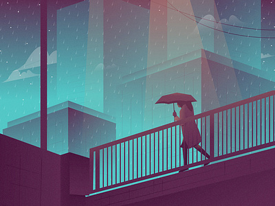 Free Rainy Day Vector Illustration