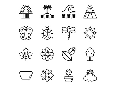 Free Nature Icons Set free icons free nature icons freebie icon set illustration illustrator nature nature icons vector vector design vector download vector icons