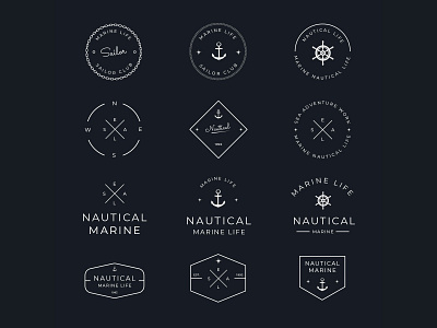 Free Nautical Badge Set 02 cartooning design free badge set free download free vector freebie illustration illustrator logo nautical nautical badge vector vector design vector download