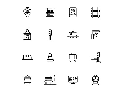Free Railway Icons Set free icons free railway icon freebie icons download icons set illustration illustrator railway vector vector design vector download