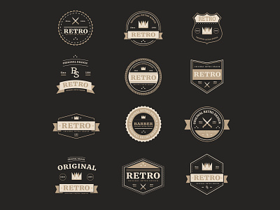 Free Retro Badge Set badge badge download badge icon cartooning design free badge free vector freebie illustration illustrator retro badge retro icon retro vector vector vector design vector download