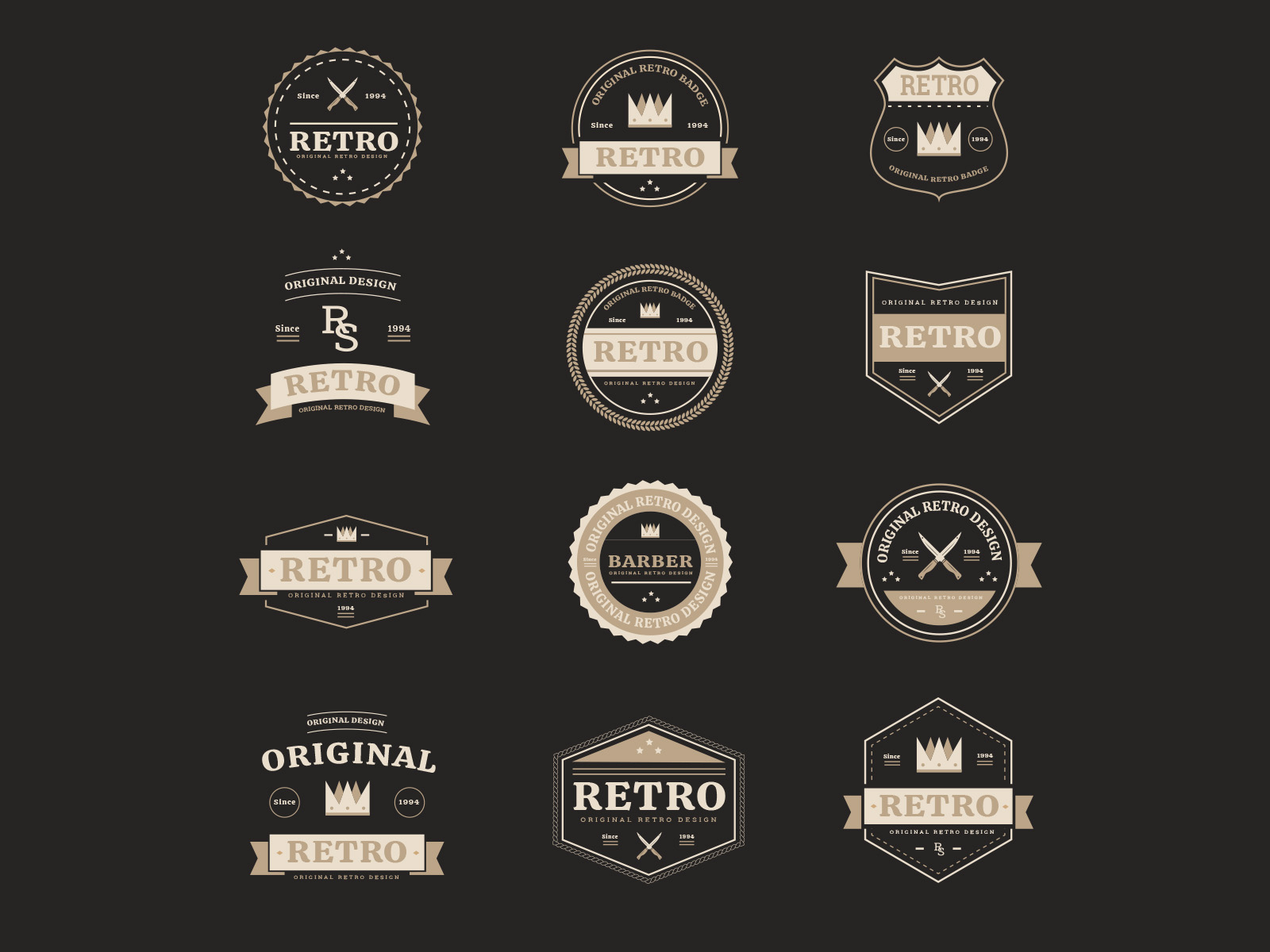 Free Retro Badge Set by Unblast on Dribbble