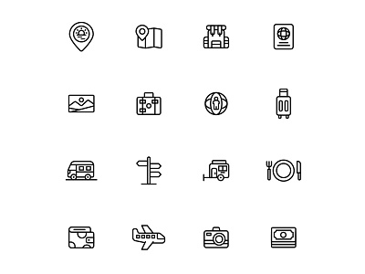 Free Travel Icon Set 02 design free icons free vector freebie icon set illustration illustrator travel travel icon travel vector vector vector design vector download vector icon