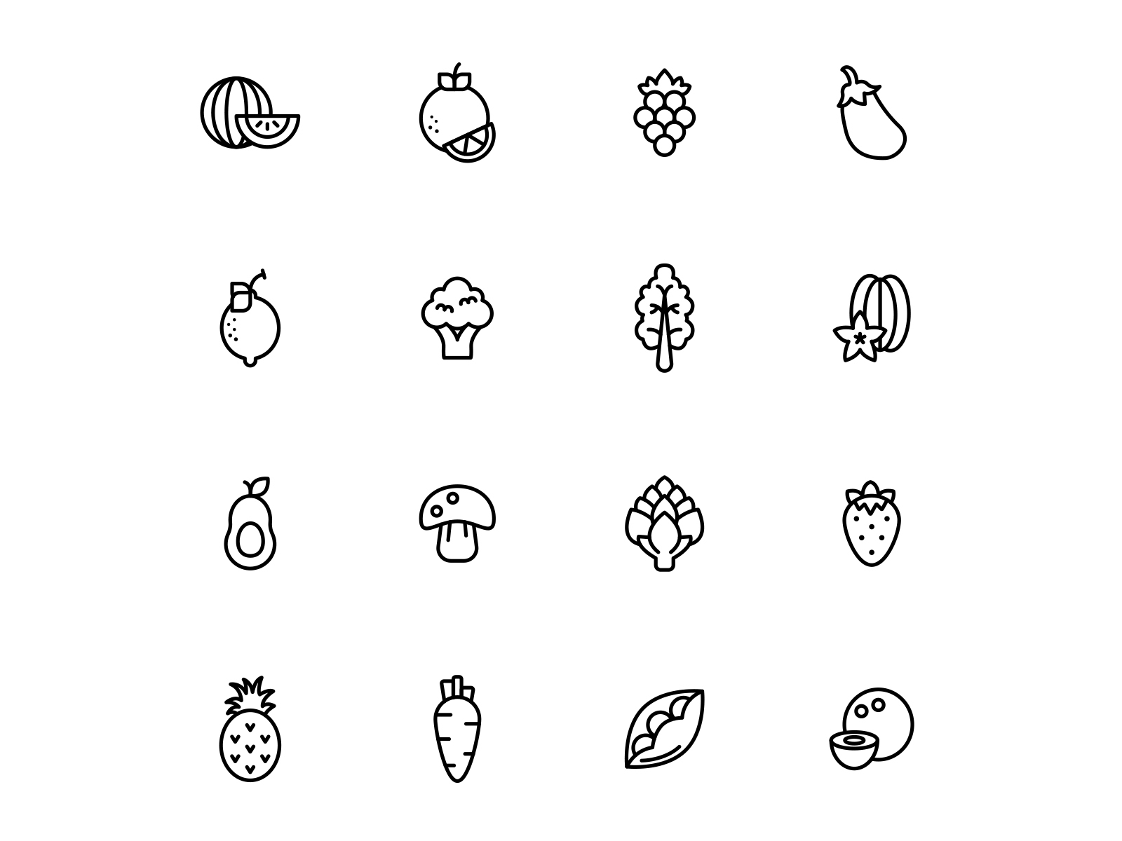 Fruits and Vegetables Icons by Unblast on Dribbble