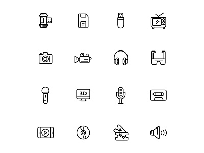 Free Multimedia Icons design free download free icon free icons free vector freebie icon download icon set illustrator multimedia multimedia icon multimedia vector vector vector design vector download