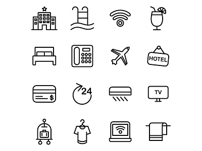 Free Hotel Icons design free icons freebie hotel hotel icon hotel vector icon set icons download illustrator vector vector design vector download vector icon