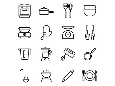 Free Kitchen Icons 01 design free icon freebie icon set icons download illustrator kitchen kitchen icon kitchen vector vector vector design vector download vector icon