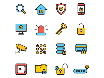 Free Security Icons design free download free icon free vector freebie icon set icons download illustration illustrator security security icon security vector vector vector design vector download vector icon