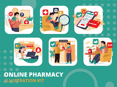 Free Online Pharmacy Illustration Kit cartooning design free download free vector freebie illustration illustration download illustrator online pharmacy pharmacy pharmacy illustration vector vector design vector download vector illustration