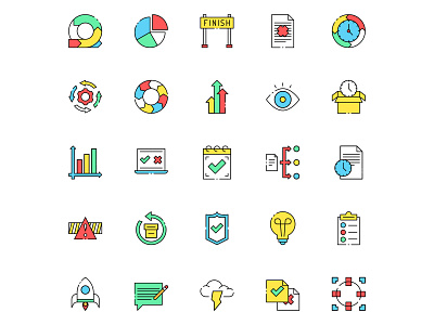 Colored Agile Methodology Icons by Unblast on Dribbble