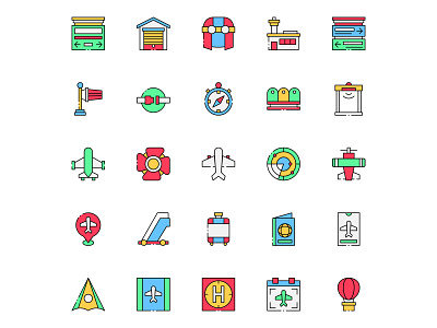 Colored Aircraft Icons aircraft aircraft icon aircraft vector design free icons freebie icon set icons download illustration illustrator vector vector design vector download vector icons
