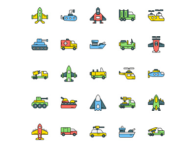 Free Army Transport Vehicle Icons