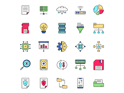 Colored Big Data Icons
