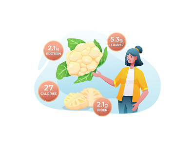 Benefits of Cauliflower - Free illustration cartooning cauliflower cauliflower benefits cauliflower illustration design food free download free illustration freebie health benefits illustration illustrator vector vector design vector download vector illustration vegetable