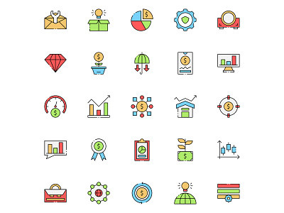 Colored Business and Investment Icons business business icon business vector design free download free icons freebie icon set icons download illustration illustrator investment investment icon vector vector design vector download vector icons