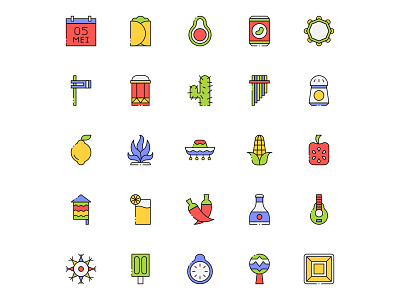 Colored Cinco De Mayo Icons cartooning celebration cinco de mayo design free download free icons freebie holiday icon set icons download illustration illustrator mexican mexican icon mexico usa vector vector design vector download vector icons