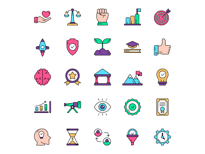 Colored Core Values Icons cartooning core values core values icon core values vector design free download free icon free vector freebie icons set illustration illustrator vector vector design vector download vector icons
