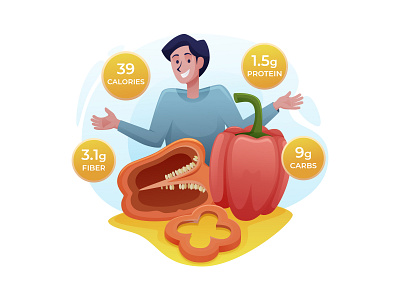 Benefits of Peppers - Free illustration 01 food food illustration free download free illustration freebie health benefits healthy illustration illustrator nutrition peppers peppers benefits vector vector design vector download vector illustration