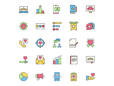 Colored Customers Review Icons customers review design free download free icons free vector freebie icon set icons download illustration illustrator review icon vector vector design vector download