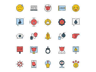 Colored Cyberbullying Icons cyber bullyin cyber bullyin icon cyber bullying vector design free download free icon freebie icon set icons download illustration illustrator vector vector design vector download vector icon