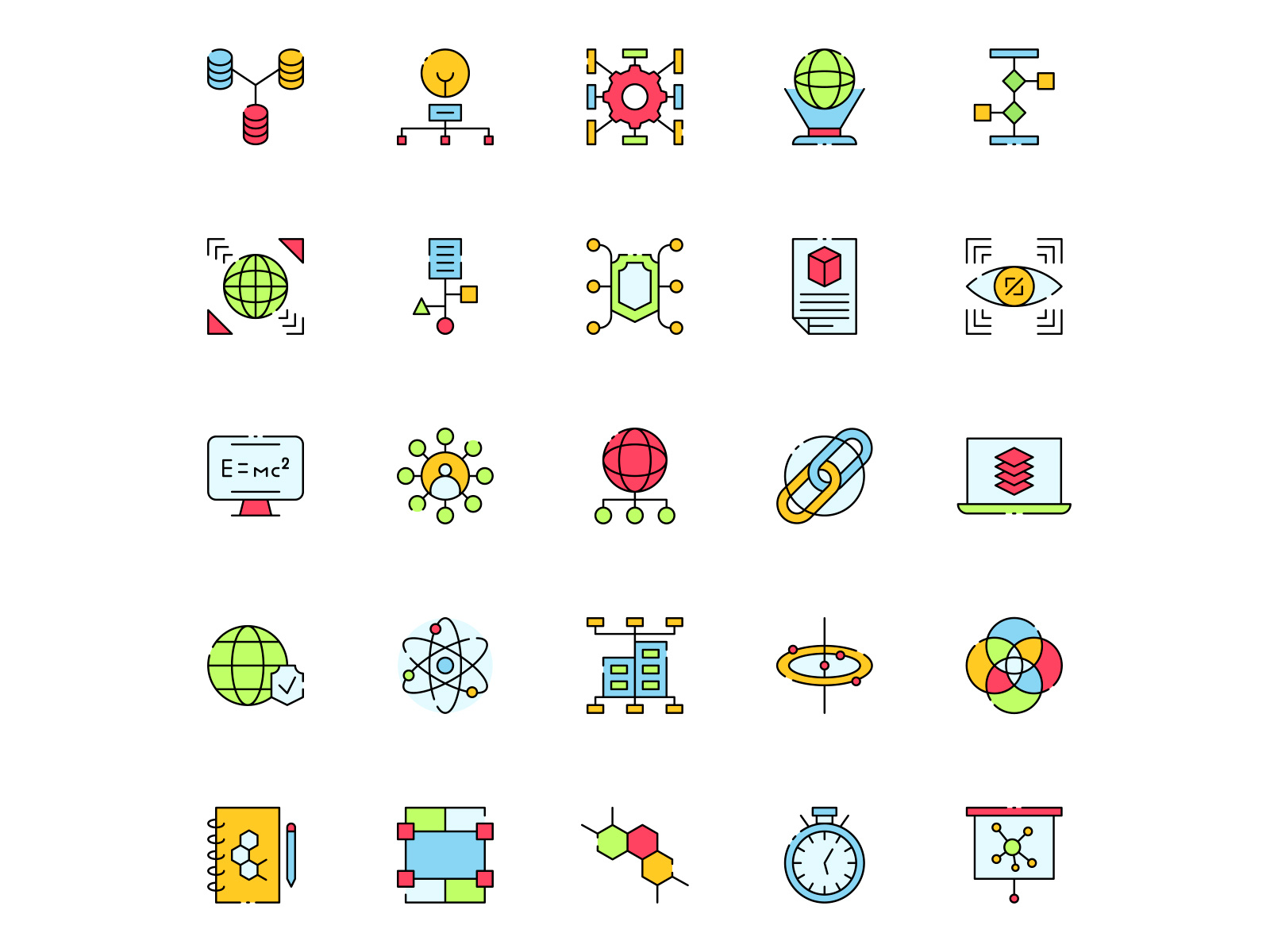 Colored Data Science Icons by Unblast on Dribbble