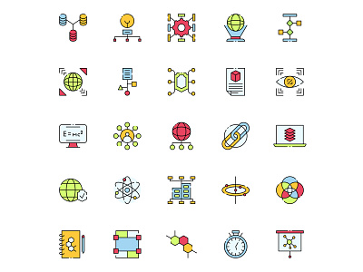 Colored Data Science Icons data data science data science icon data vector free download free icon free vector freebie illustration illustrator science icon vector vector design vector download vector icon