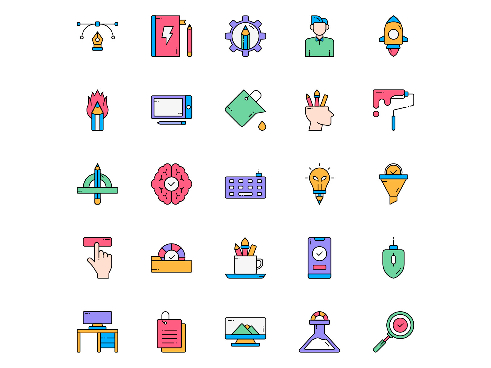 Colored Design Thinking Icons by Unblast on Dribbble