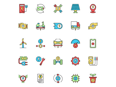 Colored Electric Transport Icons electric transport electric transport icon electric transport vector free icons freebie icon set icons download illustrator vector download vector icon