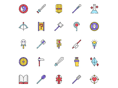 Colored Fantasy RPG Icons fantasy rpg fantasy rpg icons fantasy rpg vector free download freebie icon set icons download illustration illustrator vector vector design vector download vector icon