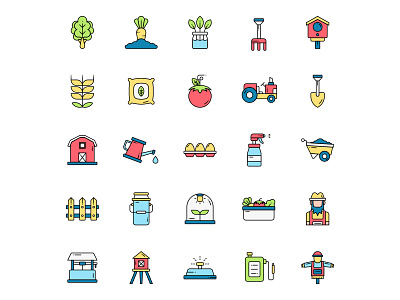 Colored Farming Icons farm farm icons farm vector farming free farm icon freebie icon set icons download illustration illustrator vector vector design vector download vector icon vector icons