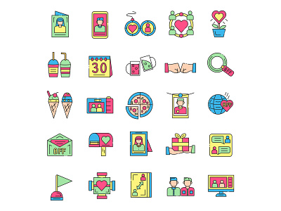 Colored Friendship Day Icons cartooning design free download free icons freebie friendship day friendship day icon friendship day vector icon set icons download illustration illustrator vector vector design vector download vector icon