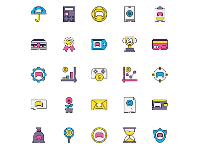 Colored Game Finance Icons by Unblast on Dribbble