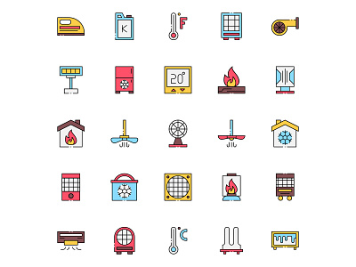 Colored Heating and Cooling Icons cooling cooling icon free download free icons free vector freebie heating heating icon icon set icons download illustration illustrator vector vector design vector download vector icon